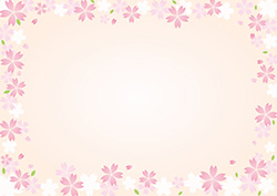 シンプルな桜のフレーム-3（A4横）