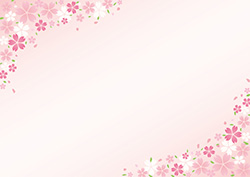 シンプルな桜のフレーム-6（A4横）