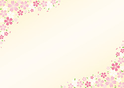 シンプルな桜のフレーム-7（A4横）