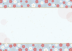 シンプルな梅のフレーム-10（A4横）