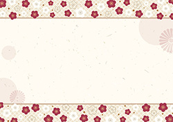 シンプルな梅のフレーム-11（A4横）