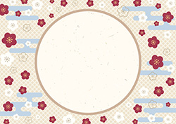 シンプルな梅のフレーム-15（A4横）