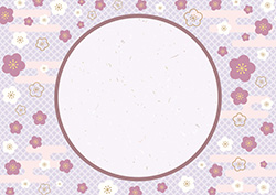 シンプルな梅のフレーム-16（A4横）