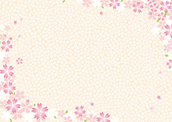 シンプルな桜のフレーム-15（A4横）