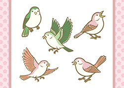 うさぎの手描きイラストセット-1