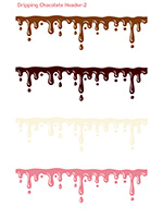 垂れたチョコレートのヘッダーセット-2
