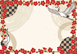 少しレトロな梅のフレーム-1（A横）