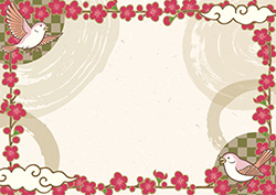 少しレトロな梅のフレーム-2（A横）