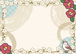 少しレトロな梅のフレーム-4（A横）