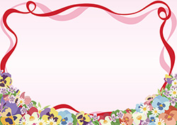 パンジーのフレーム-5（A4横）