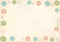 	和風花柄のフレーム-1（A4横）