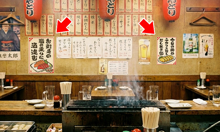 居酒屋の店内にポスターを貼ったイメージ