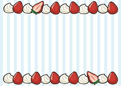 苺の背景フレーム-1(A4横)