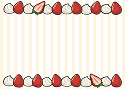 苺の背景フレーム-2(A4横)