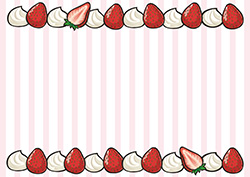 苺の背景フレーム-3(A4横)