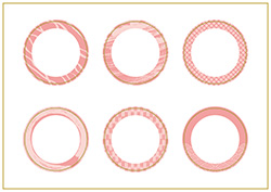和柄の円の装飾フレーム-1