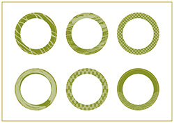 和柄の円の装飾フレーム-2