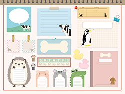 あしらい文具-メモ-4（動物）