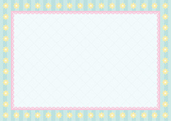 花柄レースフレーム-4（水色）