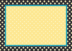 小花柄と水玉のポップなフレーム-1