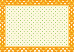 小花柄と水玉のポップなフレーム-2