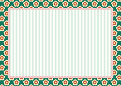 レトロポップな花柄フレーム-1