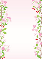 卒園・卒業式・桜のフレーム-1（A4縦）