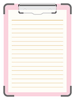 クリップボード-3（ピンク＋便箋）
