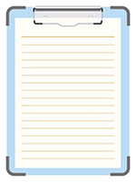 クリップボード-4（水色＋便箋）