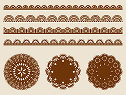 レースの素材-3（焦げ茶）