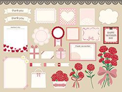 母の日の素材集-1（花・ギフト・メモ）