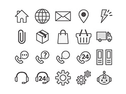 【ビジネス・EC】線画アイコン（灰）