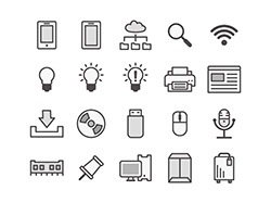 【ビジネス・IT】線画アイコン（灰）