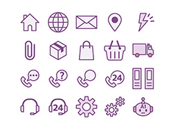 【ビジネス・EC】線画アイコン（紫）