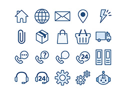 【ビジネス・EC】線画アイコン（青）