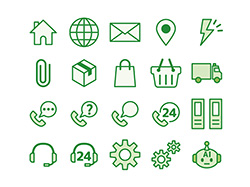 【ビジネス・EC】線画アイコン（緑）