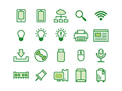 【ビジネス・IT】線画アイコン（緑）