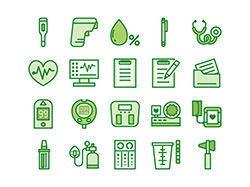 【医療・診断】線画アイコン（緑）