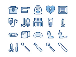 【医療・処置】線画アイコン（青）