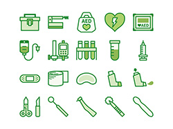 【医療・処置】線画アイコン（緑）