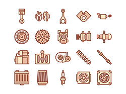 【車両・動力】線画アイコンA-1（茶）