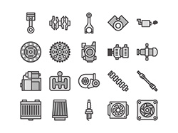 【車両・動力】線画アイコンA-4（白黒）