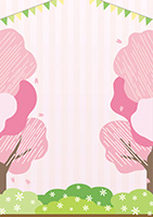 かわいい森の背景フレームA-1（春）