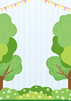 かわいい森の背景フレームA-2（夏）