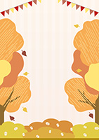 かわいい森の背景フレームA-3（秋）