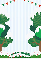 かわいい森の背景フレームA-4（冬）