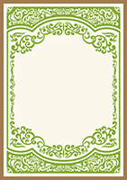 アラベスク背景フレームA-1（新緑）