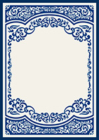 アラベスク背景フレームA-3（紺）
