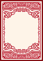 アラベスク背景フレームA-5（赤）