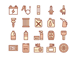 【車両・メンテ】線画アイコン（茶）